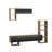 Modern TV Unit with Wall Shelf, Walnut & Black, 82.3 x 48.7 x 10.9 in | 100% Melamine Coated Particle Board | Features Numerous Shelves & Additional Storage | Stylish & Functional Design for Contemporary Living Rooms-1613960861