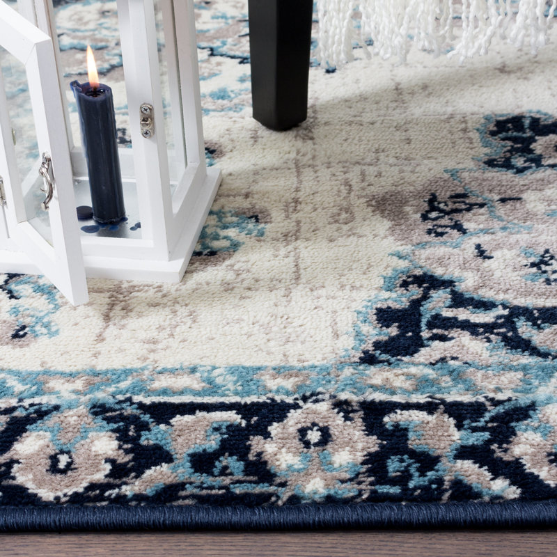 Tapis oriental bleu / beige Babb, Rectangle 3 pi 3 po x 4 pi 11 po