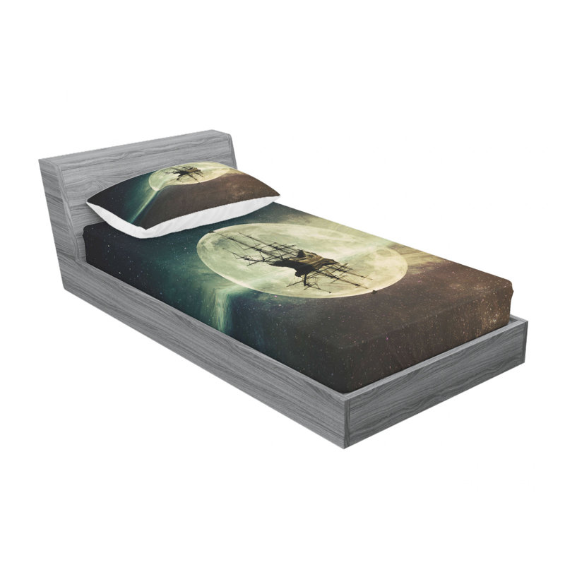 Ensemble de draps Old Ship on Sea, Ensemble de draps pour lit simple avec drap-housse