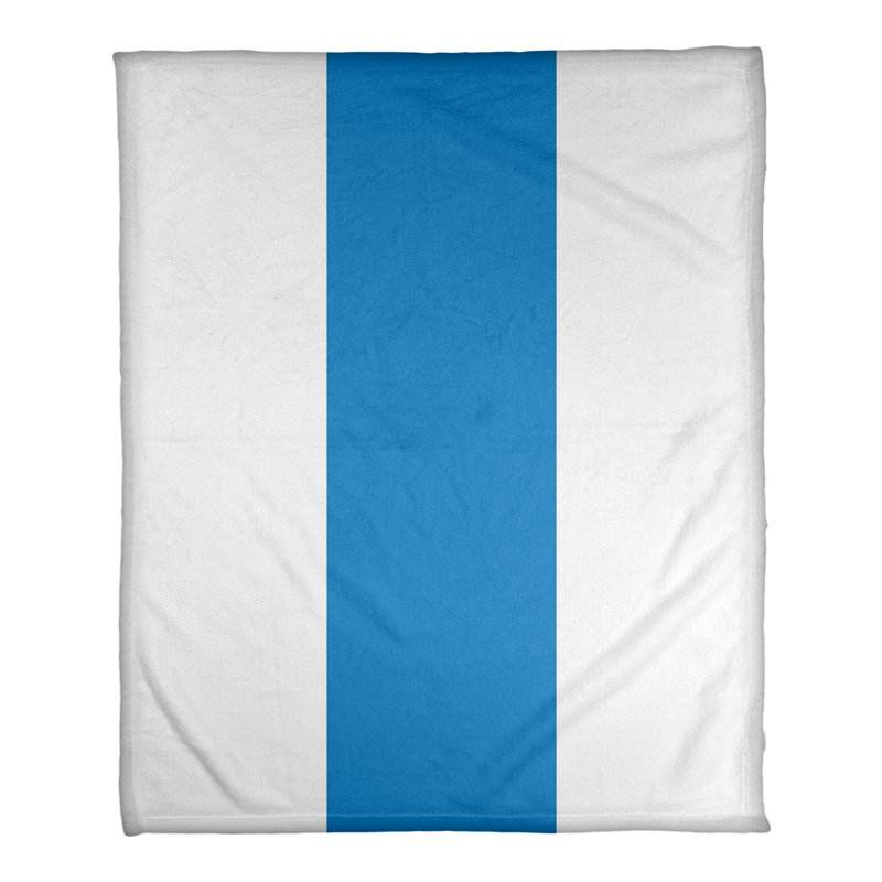 Couverture polaire basket Boston, L 62,5 po x L 82,5 po, Blanc / bleu / blanc
