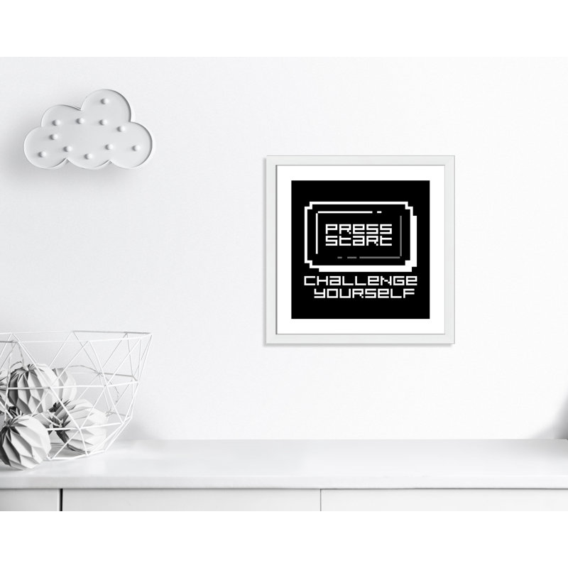 Décoration murale pour enfant challenge, H 24,5 po x l 24,5 po x P 0,63 po, Cadre blanc