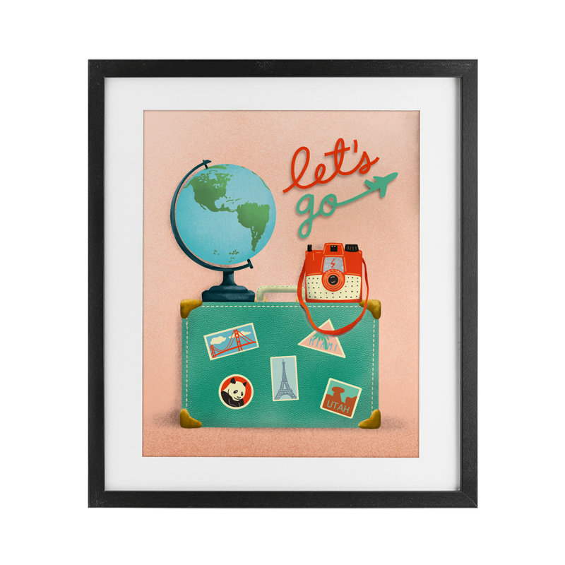 «Let Go Travel Valise», reproduction imprimée sous verre, conception de Jilly Jack Designs, H 13 po x l 16 po