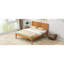 Lit plateforme double en chêne avec tête de lit et support stable - lattes de bois, aucun sommier requis, couleur du cadre-1293467292-1293467280