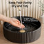 KES 16 po. Lavabo vasque rond noir, vasque de salle de bain moderne en céramique pour lavabo de salle de bain au-dessus du comptoir-122443974