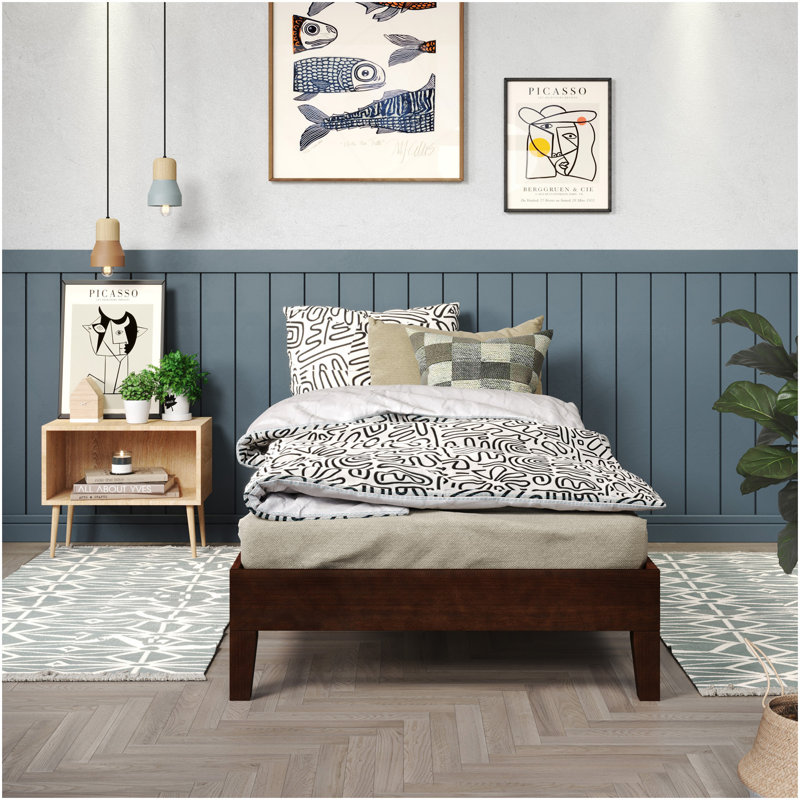 Lit plateforme simple - Naturel, Lit simple, Marron foncé