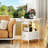 Narrow Bedside Table, Narrow Nightstand with Charging Station&LED, Bedside Table End Table White