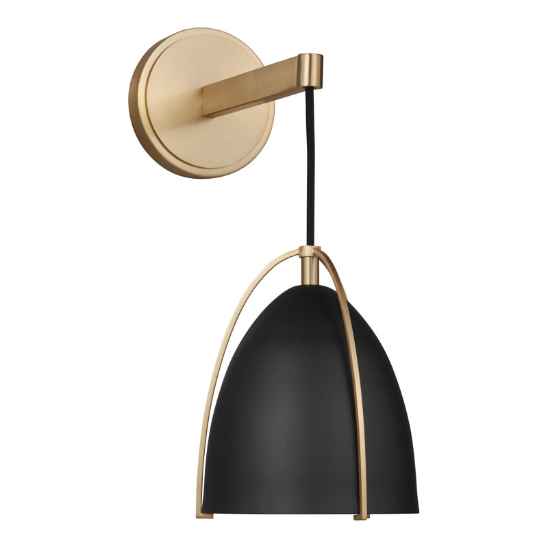 Norman 1 - Light Bath Sconce, Steel Midnight Black , Satin Brass, No