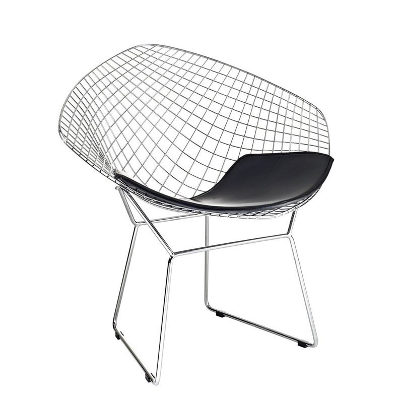 Chaise d'appoint en velours Windsor, Chrome