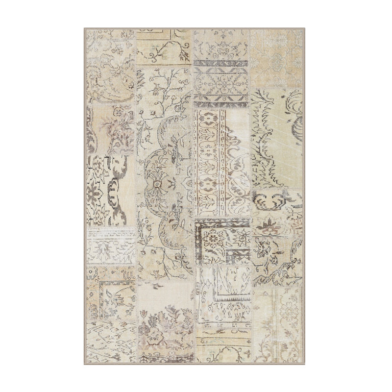 Tapis contemporain beige / brun, Rectangle 8 pi x 10 pi