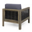 Fauteuil club d'extérieur en bois d'acacia avec accents en osier