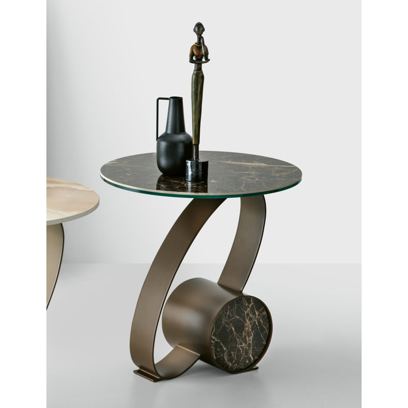 Daury Coffee Table, Arabesque marble, Grey