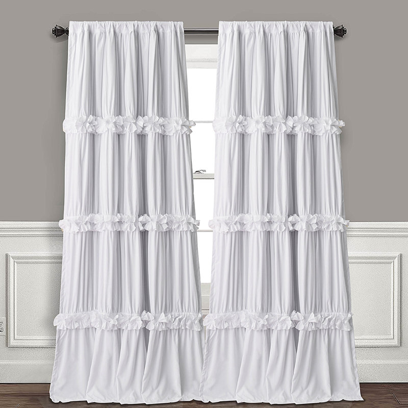 Room Darkening Curtain, White, 42"W x 63"L