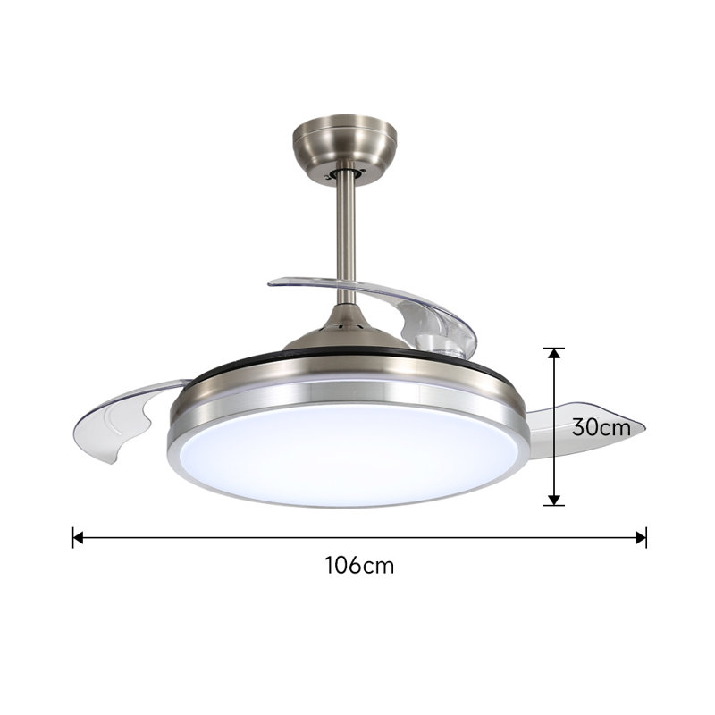 Caidynce Ceiling Fan with LED Lights, Brushed Nickel