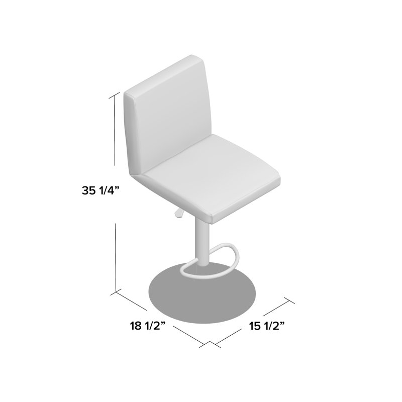 Tabouret de bar contemporain en vinyle à hauteur réglable avec dossier à panneau et base chromée Winnols, Jaune