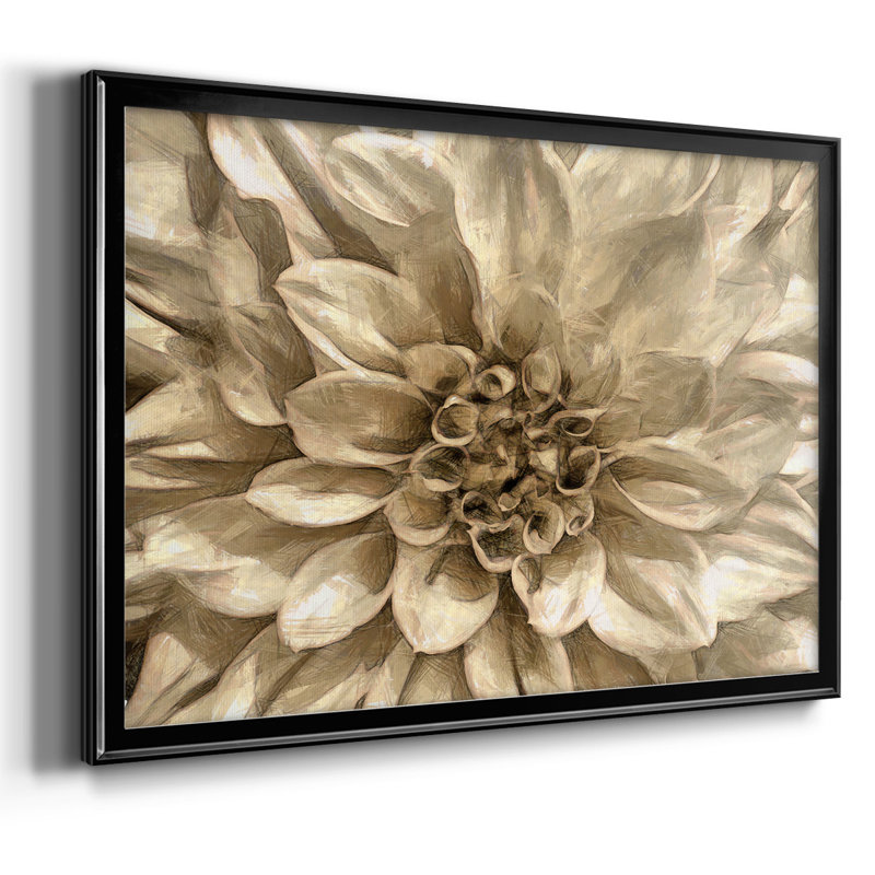 Neutral Wall Flower I, reproduction d'art sur toile, H 26 po x l 38 po x P 1,5 po, Noir