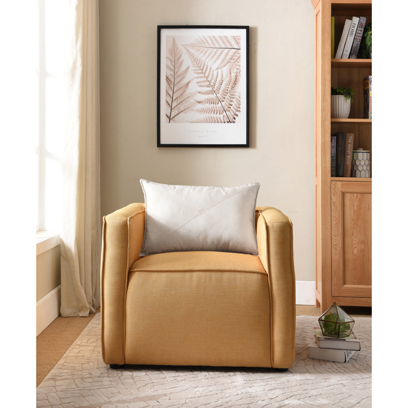 Fauteuil l 32,5 po Mcrady, Lin jaune