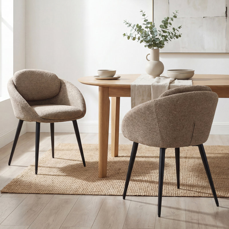 48cm H Upholstered Armchair, 4, Brown