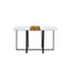 Ensemble de table de salle à manger 7 pièces rectangulaire, plateau fixe en faux marbre et grain de bois avec 6 chaises en velours noir, ensemble de table de cuisine moderne pour 6 personnes, idéal pour les petits espaces-996390165