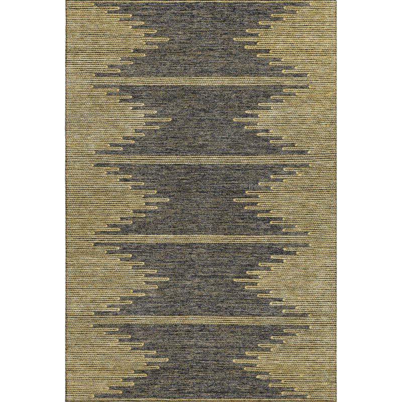 Tapis graphite Cerrito lavable à la machine de qualité supérieure, Rectangle 5 pi x 7 pi 6 po
