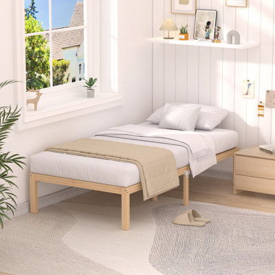 Lit plateforme avec base en bambou et lattes