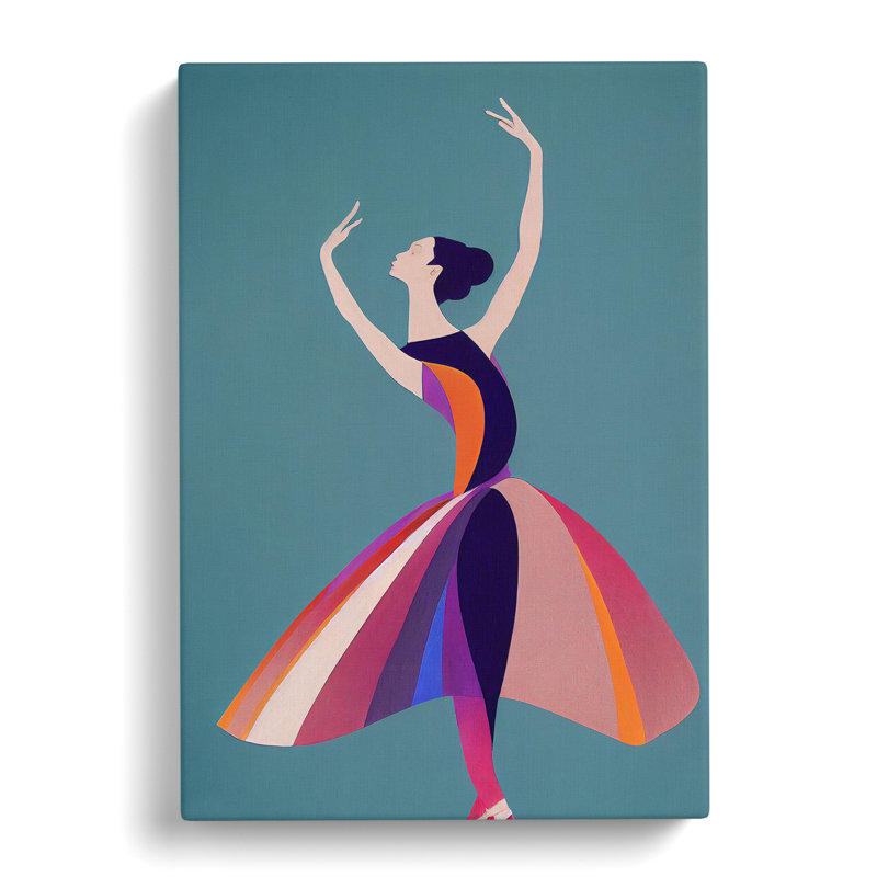 Pop Art Ballerina No.5 - Wrapped Canvas, 60cm H x 40cm W x 3cm D