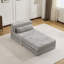 Canapé à compression, canapé convertible au sol, canapé modulaire désossé bricolage, aucun assemblage requis, tissu polaire circulaire, siège simple surdimensionné avec 1 coussin et 1 repose-pieds, gris clair-220966169