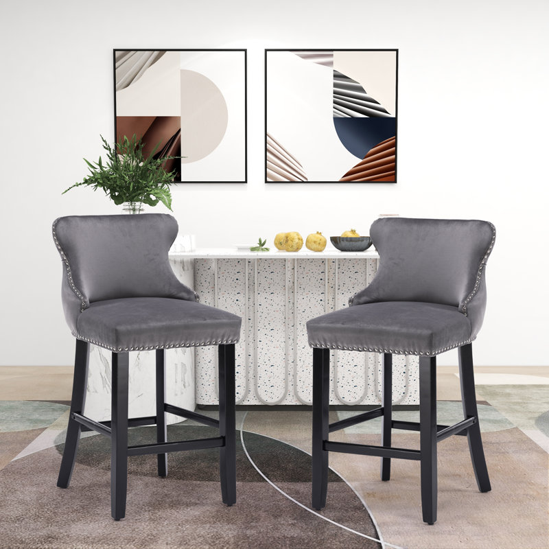 Tabouret de comptoir à oreilles 26,6 po, Gris