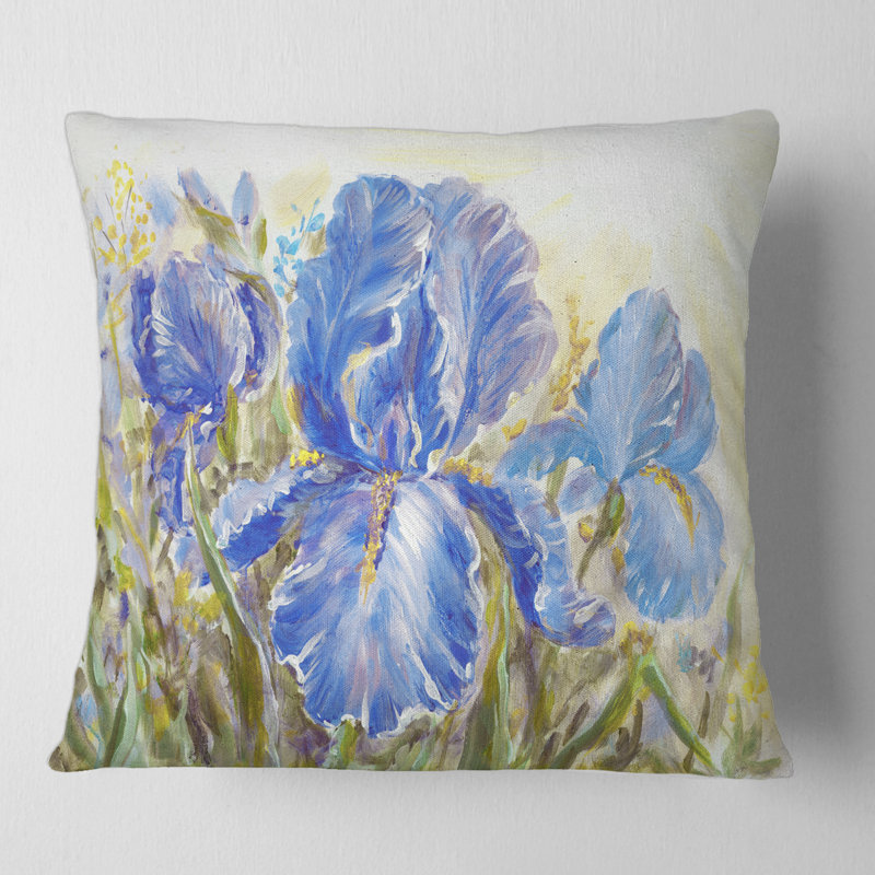 Housse et insert de coussin carré Irises Blossoming Flowers, 18" x 18"