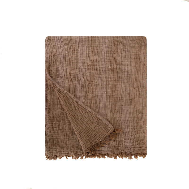 Ensemble de couvre-lit 100% coton Rasco, Brun