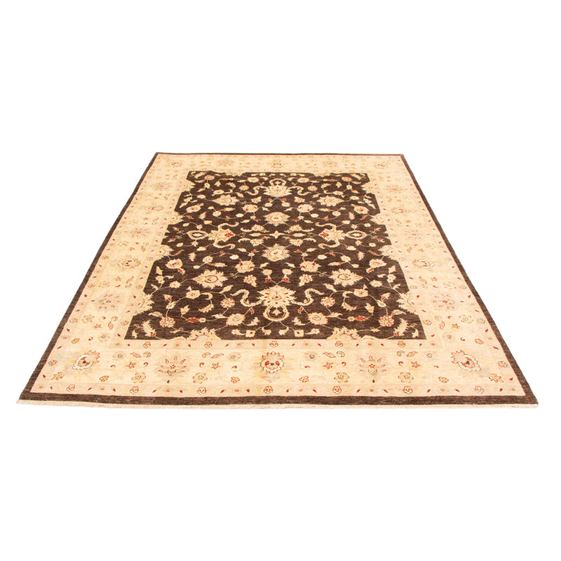 Tapis unique en laine noué à la main 9 pi x 12 pi 1 po nouvel âge Peshawar Oushak