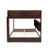 Queen Over Queen Bunk Bed with Storage Cabinets, Charging Station, Ladder & Safety Guardrails, Solid Pine Wood,Brwon