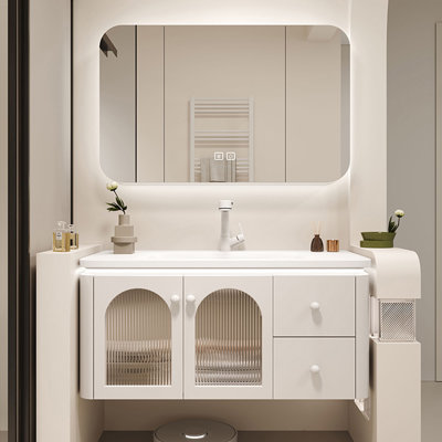 Armoire de salle de bain moderne et simple blanche