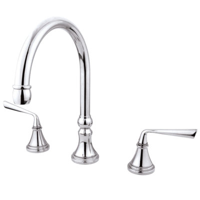 Kingston Brass Silver Sage Two-Handle 3-Hole Deck Mount Roman Tub Faucet