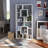  72.8''H Geometric Display Bookcase with Open Shelves