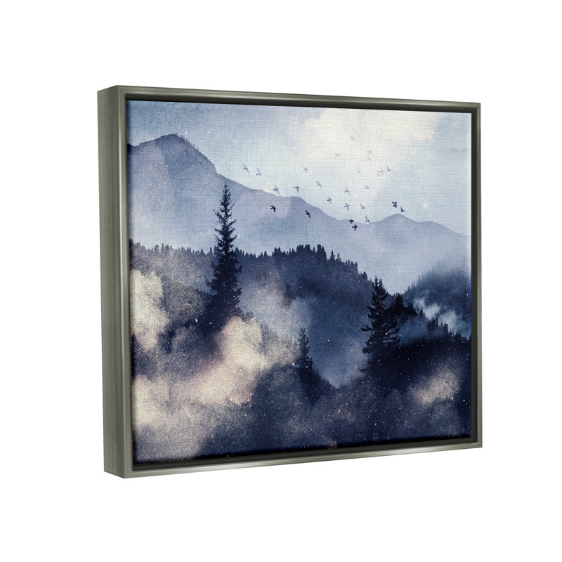 Paysage de montagne, aquarelle sur bois, Estampe numérique Farmhouse, H 11 po x l 14 po x P 1,5 po