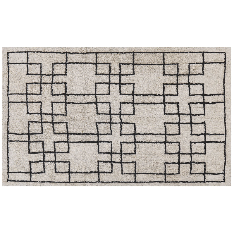 Elaini Geometric Cotton Area Rug, Rectangle 140 x 200cm