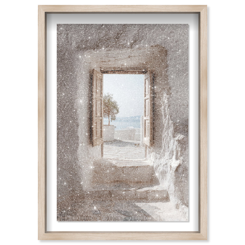Mortar Meditation Print by Oliver Gal, 55.5"H x 37.5"W, Natural Oak Shadowbox