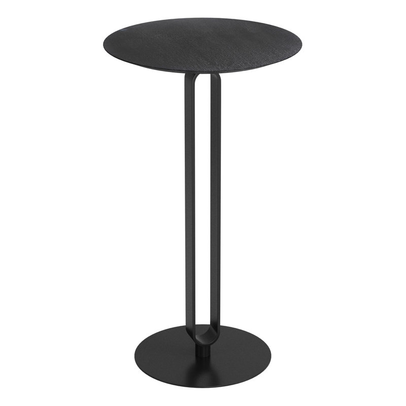Derry Round Metal Base Dining Table, 41.3" H x 23.6" W x 23.6" D