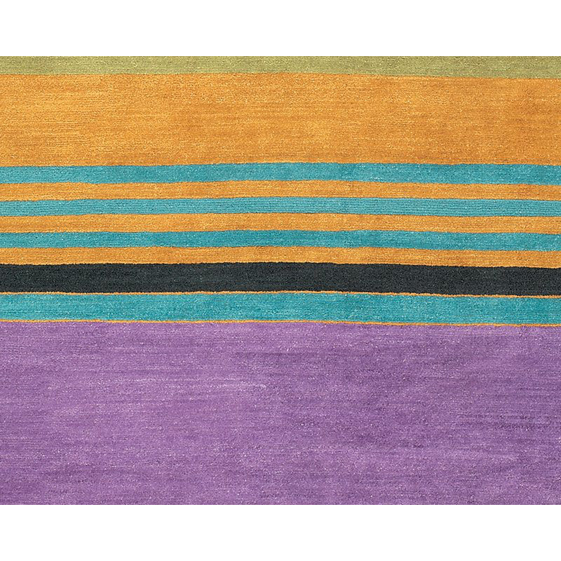 Copacabana Wool Striped Area Rug in Brown/Orange/Purple, Rectangle 12' x 16'