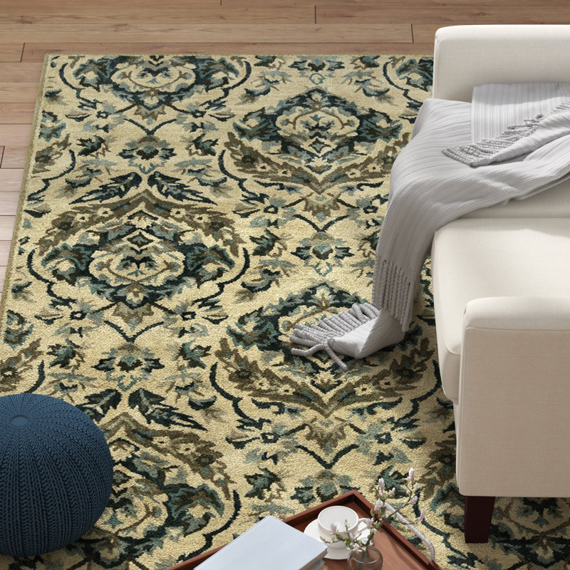 Katlyn Wool Damask Indoor Rug, Rectangle 7'6" x 9'6"