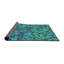 Tapis bleu/vert à motifs-73554847