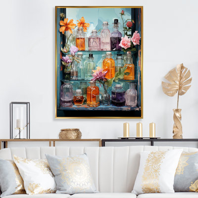 Articles de toilette, élixir de beauté II sur toile