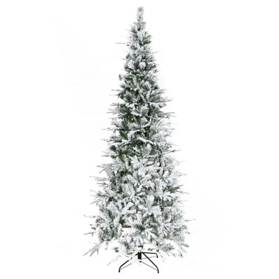 9FT Unlit Snow Flocked Pine Artificial Christmas Tree With 1159 Tips
