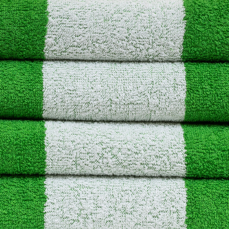 100% coton, serviette de plage style Cabana, paquet de 4, 29 po x 59 po, couleurs estivales, Vert lime