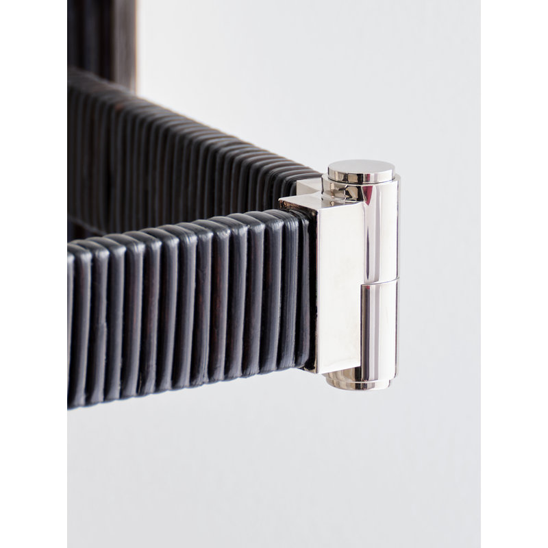 Suzanne Kasler Elle Swing Arm Sconce, Polished Nickel/Black Rattan