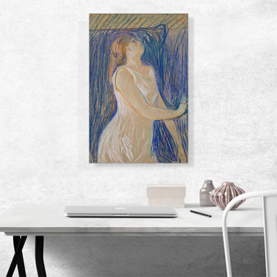 " Ketch Of The Model Posing 1893 " by Edvard Munch Painting Print