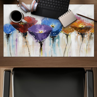Colorful Flowers - Office Floral Gaming Mat for Home Decor