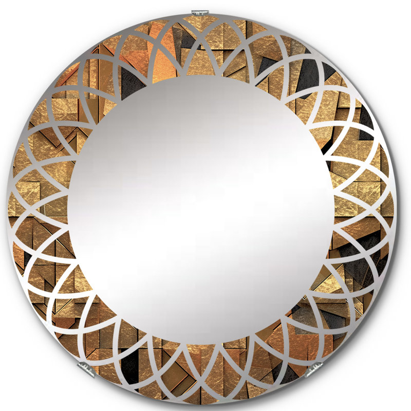 Garaciela - Miroir mural moderne rond, 24 po x 24 po