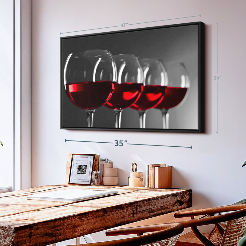 «Red Wine Row Wall Art», H 21 po x l 31 po