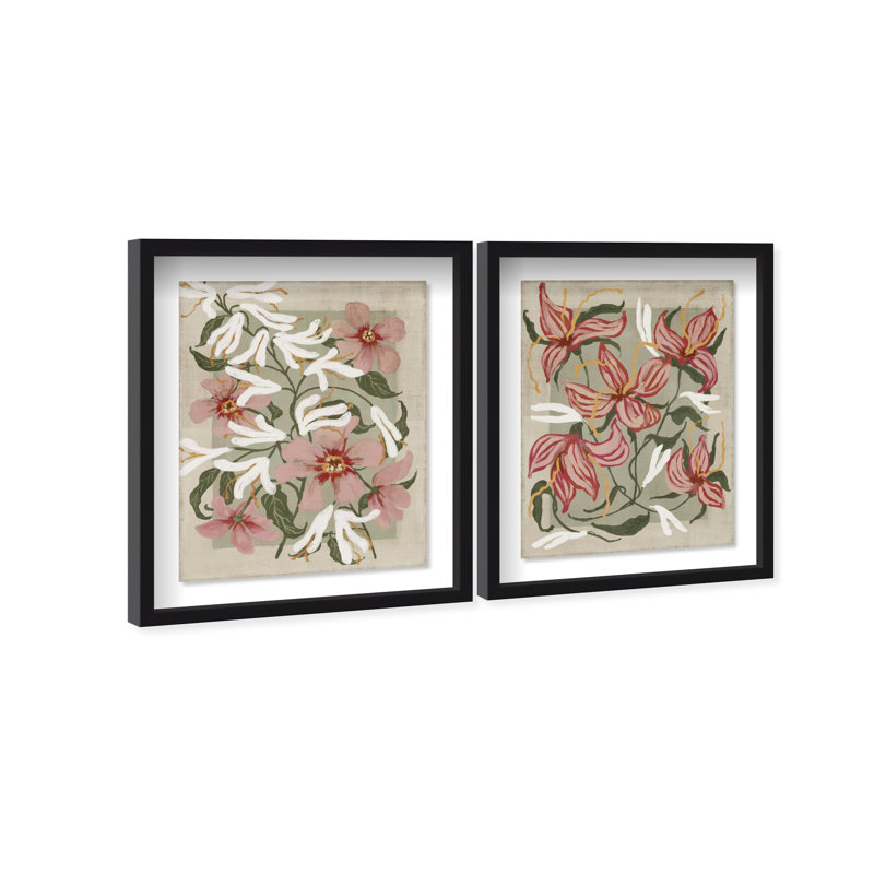 Lilies Flower Set Set by Oliver Gal, 21.5" H x 17.5" W, Black Shadowbox